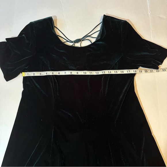 Vintage 90s Studio C Velvet Circle Dress With Back Cut Out - Picture 3 of 6